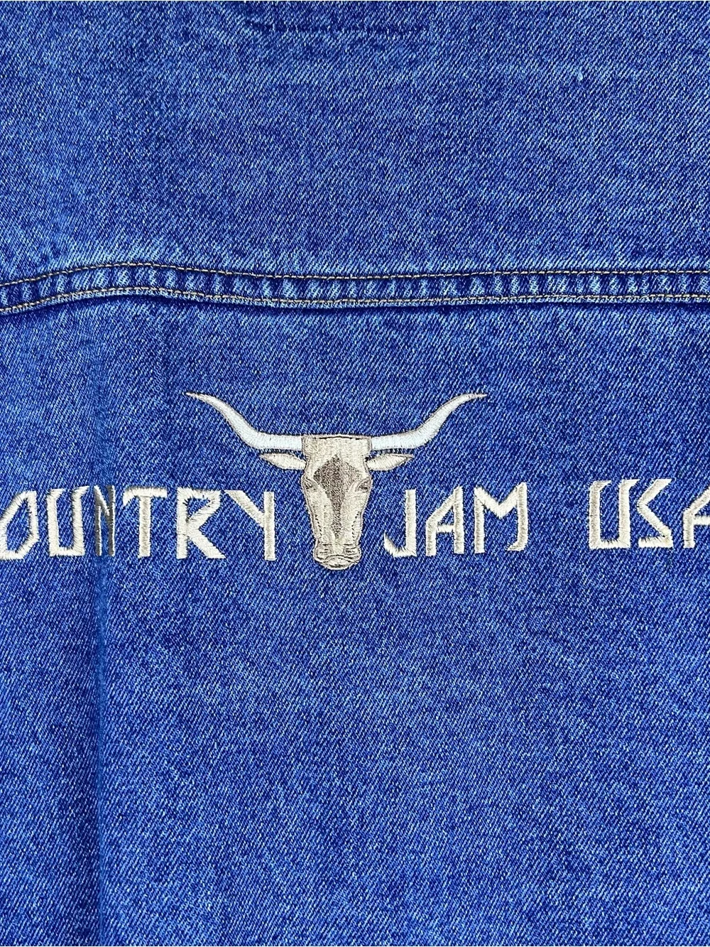 Vintage 2000 Country Jam USA Denim Jacket Mens XL Embroidered Western Music